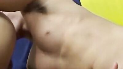 Cute college guys are having fun in their 3some action