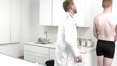 Redhead bud gets his ass drilled by horny doctor's phallus