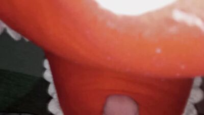 Amateur perverted fellow is rubbing his dick on a shark toy