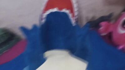 Shark Eryk is having fun in his homemade solo performance