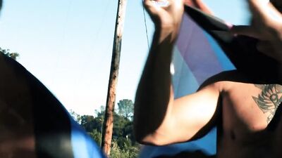 Inked and sexy twink sucks dick before taking a pounding