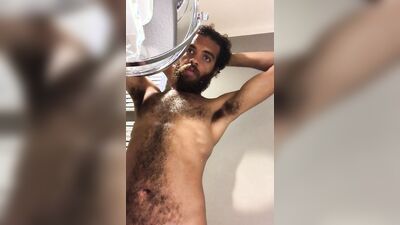 Horny Rock Mercury is filming himself naked inside the bathroom