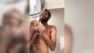 Horny Rock Mercury is filming himself naked inside the bathroom