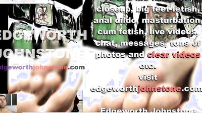 EDGEWORTH JOHNSTONE tv oiled dildo footjob CENSORED femboy crossdresser foot job with big feet in DI