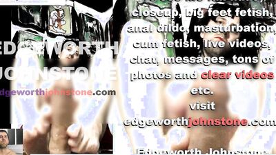 EDGEWORTH JOHNSTONE tv oiled dildo footjob CENSORED femboy crossdresser foot job with big feet in DI