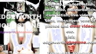EDGEWORTH JOHNSTONE tv oiled dildo footjob CENSORED femboy crossdresser foot job with big feet in DI