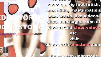 Amateur gay bloke is flashing his feet in front of the camera