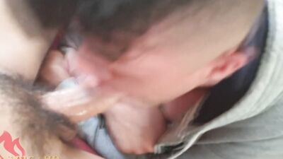 Cock hungry teen gives mate a bj in this close-up video