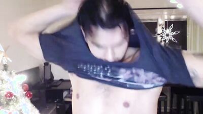 Dashing stud jerks off to porn and takes a shower