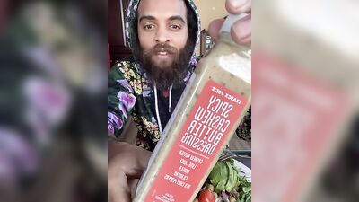 Hot dude eats spicy food and does an interesting review