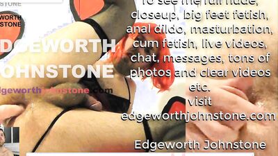 Amateur femboy is stroking his pecker in front of the camera