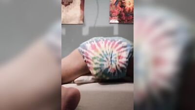 Perverted lad is wearing a diapers while humping that pillow
