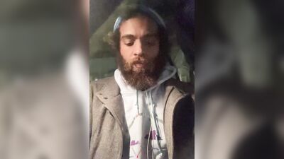 Bearded guy Rock Mercury is talking with his fans on webcam show