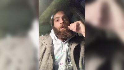Bearded guy Rock Mercury is talking with his fans on webcam show