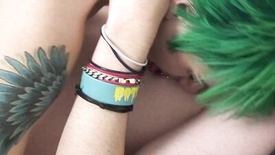 Gothic gay twinks are kissing and fucking in the bedroom