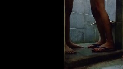These gay lads are secretly filmed while fucking in the toilet