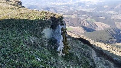 Jock in Fishnet Jerks his Big Fat Cock and Cums on Top of the Mountain ????????????