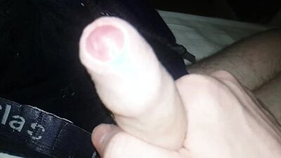 Hairy guy plays with his cock, jizzes, pisses and films it all