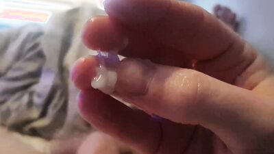 Hairy guy plays with his cock, jizzes, pisses and films it all