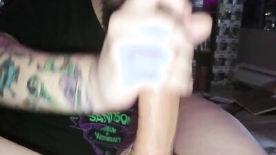 Bearded alt dude deepthroats a big cock and licks ass