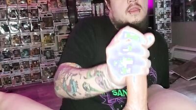 Bearded alt dude deepthroats a big cock and licks ass
