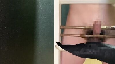 Kinky guy tortures hic cock in this censored homemade video