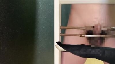 Kinky guy tortures hic cock in this censored homemade video