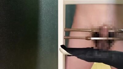 Kinky guy tortures hic cock in this censored homemade video