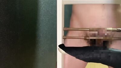 Kinky guy tortures hic cock in this censored homemade video