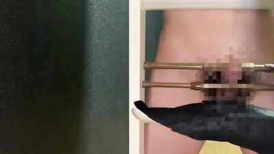 Kinky guy tortures hic cock in this censored homemade video