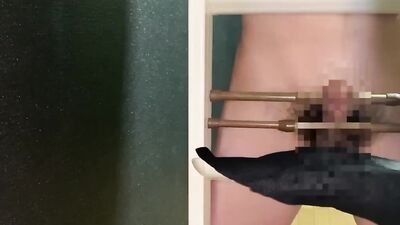 Kinky guy tortures hic cock in this censored homemade video
