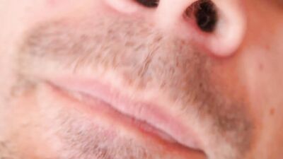 Horny guy grabs his limp dick and plays with himself in the morning