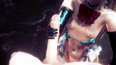 Cute 3D femboy sucks a huge dick and rides it balls deep