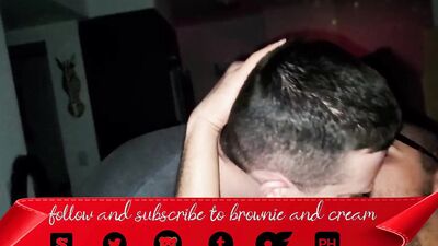 Nerdy girl fucks his horny roommate after eating his butthole