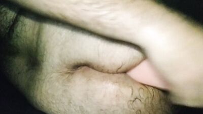 Hairy guy is stretching his ass with a humongous sex toy