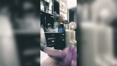 Horny lad films himself with a cellphone while jerking off