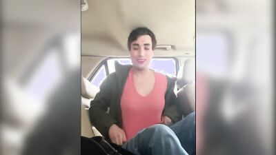 Naughty shemale sucks a dick and dances on the webcam