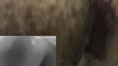 Hairy guy is pushing his hard dick in a special sex toy
