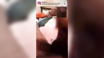 Horny black twink is filming himself while playing with hard cock