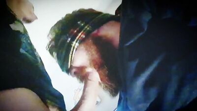 My stepsisters ex boyfriend gets my cock in his mouth again!