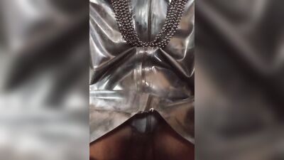 Kinky guy in latex outfit is chatting with his fans on webcam show