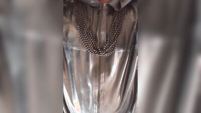 Kinky guy in latex outfit is chatting with his fans on webcam show