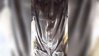 Kinky guy in latex outfit is chatting with his fans on webcam show