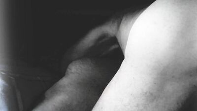 Black and white video shows chubby transsexual and guy fucking