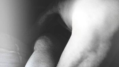 Black and white video shows chubby transsexual and guy fucking