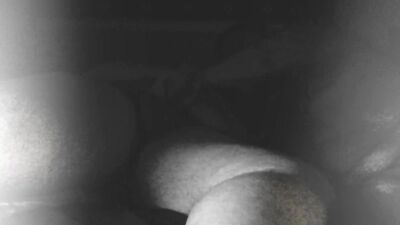 Black and white video shows chubby transsexual and guy fucking