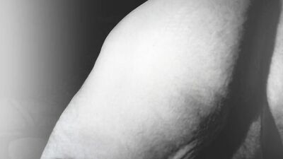 Black and white video shows chubby transsexual and guy fucking