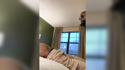 Black lad swallows cock to the balls and gets fucked hard
