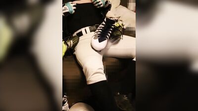 Dude pulls out his cock and plays with it on the camera