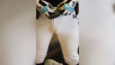 Dude pulls out his cock and plays with it on the camera